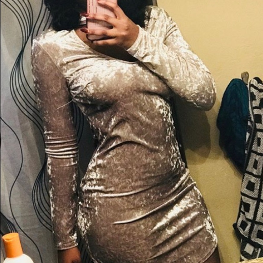 Crushed velvet dress